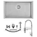 Auralum Spülbecken Küche Edelstahl 70x44cm + Edelstahl Wasserhahn Küche...