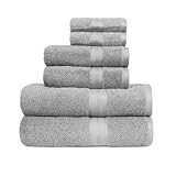 Amazon Basics – 6 Stück Handtuch-Set für Badezimmer, lichtbeständig, 100 %...