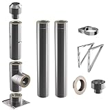 Edelstahlschornstein | Ø 150mm | Bausatz in allen Längen und Wandabständen |...