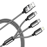 Multi USB Kabel, Universal Ladekabel [1.2M] Nylon 3 in 1 Mehrfach Ladekabel mit...