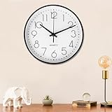 Diompirux 20cm Weiß Hohe Genauigkeit Wanduhr, Einfach zu Lesen, Wanduhr Ohne...
