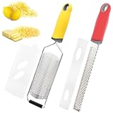Premium Zester Reibe, Handreibe Grater mit Rassiermesserscharfe Edelstahlklinge,...
