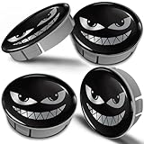 Biomar Labs 4 x 60mm Kunststoff Nabenkappen Kappen Schwarz Silber Felgendeckel...