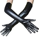 Ｈｅｍｌｉｔｙ HEMLITY Damen Lange Wet Look Handschuhe Latex Lange...
