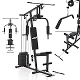 ArtSport Kraftstation ProfiGym 2000 mit Latzug- & Butterflystange, Seilzug &...