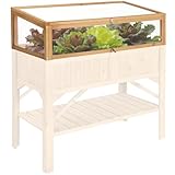 tectake® Frühbeet Aufsatz aus Holz, witterungsbeständig, Schutz vor Wind und...