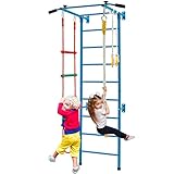 COSTWAY Kinder Kletterwand Sprossenwand Metall, Turnwand Gymnastikgerät...