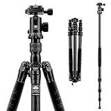 SIRUI Traveler 7C Reisestativ 166cm Carbonfaser Stativ mit E-10 360° Kugelkopf,...