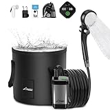 WADEO Tragbare Campingdusche Akku mit Pumpe und Duscheimer,...