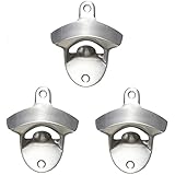 LATRAT 3 Stück Flaschenöffner, Wand Bieröffner Edelstahl, Vintage-Stil...