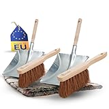 Novaliv 2X Kehrschaufel Set verzinkt Kokosborsten Kehrblech und Handfeger Set...