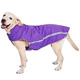 Wasserdichter Hundemantel Hundejacke mit Kragenloch Klettverschluss Fleece...
