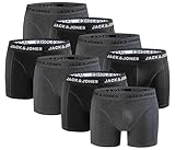 JACK & JONES Boxershorts 8er Pack - Dark Grey Melange - Gr. L
