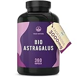Bio Astragalus - 360 Kapseln - 3000mg reinem Bio Rohstoff pro Tag - mit...