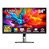 CUNPU 24 Zoll 4K Monitor, Höhenverstellbar, Eingebaute Lautsprecher, SRGB 135%,...