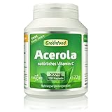 Acerola Konzentrat, 500 mg, hochdosiert,120 Kapseln – ideale Quelle für...