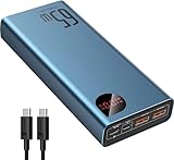 Baseus Power Bank, 20000mAh 65W Powerbank Schnellladefunktion USB C Input &...