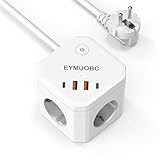 8-in-1 Cube Steckdosenleiste mit USB, EYMUOBC 4-Fach Mehrfachsteckdose mit...