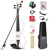 Vangoa 4/4 Elektrische Violine Geige aus Massivem Holz Electric Stille Violine...