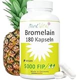 Hochdosiert - 1000 mg Bromelain mit 5000 F.I.P. pro Tagesdosis - 180...