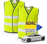 POWR CAR 2X Warnwesten Auto gelb ISO20471 - Pannenweste & 2025 - Unfallweste Pkw...