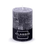 DONAU HOME Stumpenkerzen Rustik-Kerze/Taupe Graphit/ 1 Stück / 10 x Ø 7 cm...