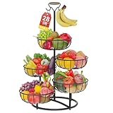 PouHenier.jh 5 Etagen Schwarz Obstkorb Obstschale, Groß Mehrstöckig Küche...
