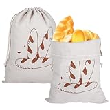 Mynoozi Leinen Brotbeutel Aufbewahrung, 2 Stück Brottasche mit Kordelzug,...