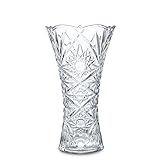 H&D HYALINE & DORA Klare dicke Glasvase, 24 cm Kristallvase große Tischvase...
