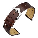 ANNEFIT Vintage Leder Uhrenarmband, Schnellverschluss Ersatzband 18mm für...