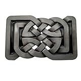 YONE Xwest Gürtelschnalle mit keltischem Knoten, rechteckig, grau, 1.5 inch