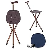 LINGTHIN Gehstock mit Sitz für Männer 120 kg Kapazität, große Sitzbrett...