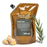 Jean & Len Handseife Rosemary & Ginger, reinigt beanspruchte Hände, für die...