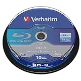 Verbatim BD-R Single Layer Blu-ray Rohlinge 25 GB, Blu-ray-Disc mit 6-facher...