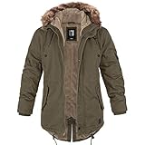 Winterparka Fishtail mit Futter oliv - XL