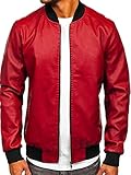 BOLF Herren Lederjacke Kunstlederjacke Bikerjacke Übergangsjacke Steppjacke...