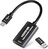 Guermok Video-Capture-Karte,USB 3.0 HDMI auf USB C Audio-Capture Card, 4K...