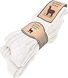 normani 2 Paar Sehr Warme weiche Söckchen mit Alpaka Wolle/Bettsocken/Sauna Socken Farbe Wollweiß Größe 43/46