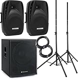 Pronomic 118S-212A Aktive PA-Anlage - aktives PA-Set mit 1x 18-Subwoofer und 2X...