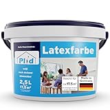 Plid® Latexfarbe Weiß matt - Abwaschbare Farbe Innen für Küche & Badezimmer...