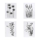 arriettycraft Stempel-Set, Muster: Löwenzahn, Lavendel, Blumen, Blätter, aus...