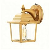 HUtzpah Moderne Außenwandlampe mit Dämmerungssensor - Golden Aluminium,...