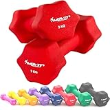 MOVIT 2er Set Neopren Hanteln, Kurzhanteln mit Oberfläche aus Neopren, 2x 3 kg...