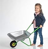 Rolly Toys Metallschubkarre Silber/grün Kinderschubkarre (für Kinder ab 2...