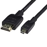 Amazon Basics - Flexibles Verbindungskabel, Micro-HDMI auf HDMI, 1.8 m, Schwarz