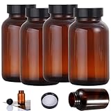 Ksnowqi 4 Stück Vorratsdosen Glas Set, 500ml Braunglüser mit Deckel und...