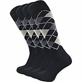 warme Kniestrümpfe für Damen & Herren (4 Paar) | lange Socken mit Komfortbund...