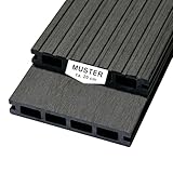 Woodstore24 WoodoRhodos Muster ca. 20 cm - Grau - Bodenbelag Terrasse - Rutsch-...