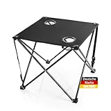 BigDean Campingtisch faltbar mit 2 Getränkehaltern Schwarz belastbar bis 30 kg...