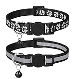 Taglory Reflektierend Katzenhalsband mit Sicherheitsverschluss und Glöckchen,...